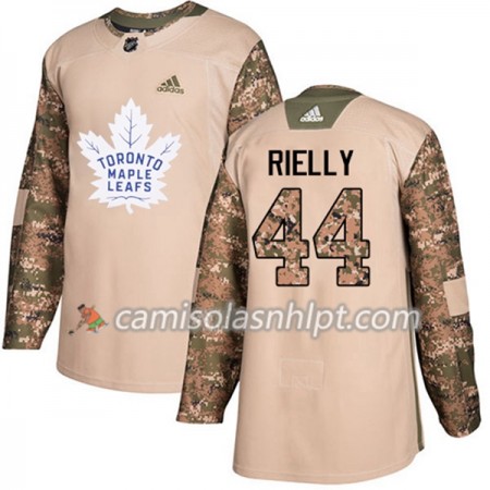 Camisola Toronto Maple Leafs Morgan Rielly 44 Adidas 2017-2018 Camo Veterans Day Practice Authentic - Homem